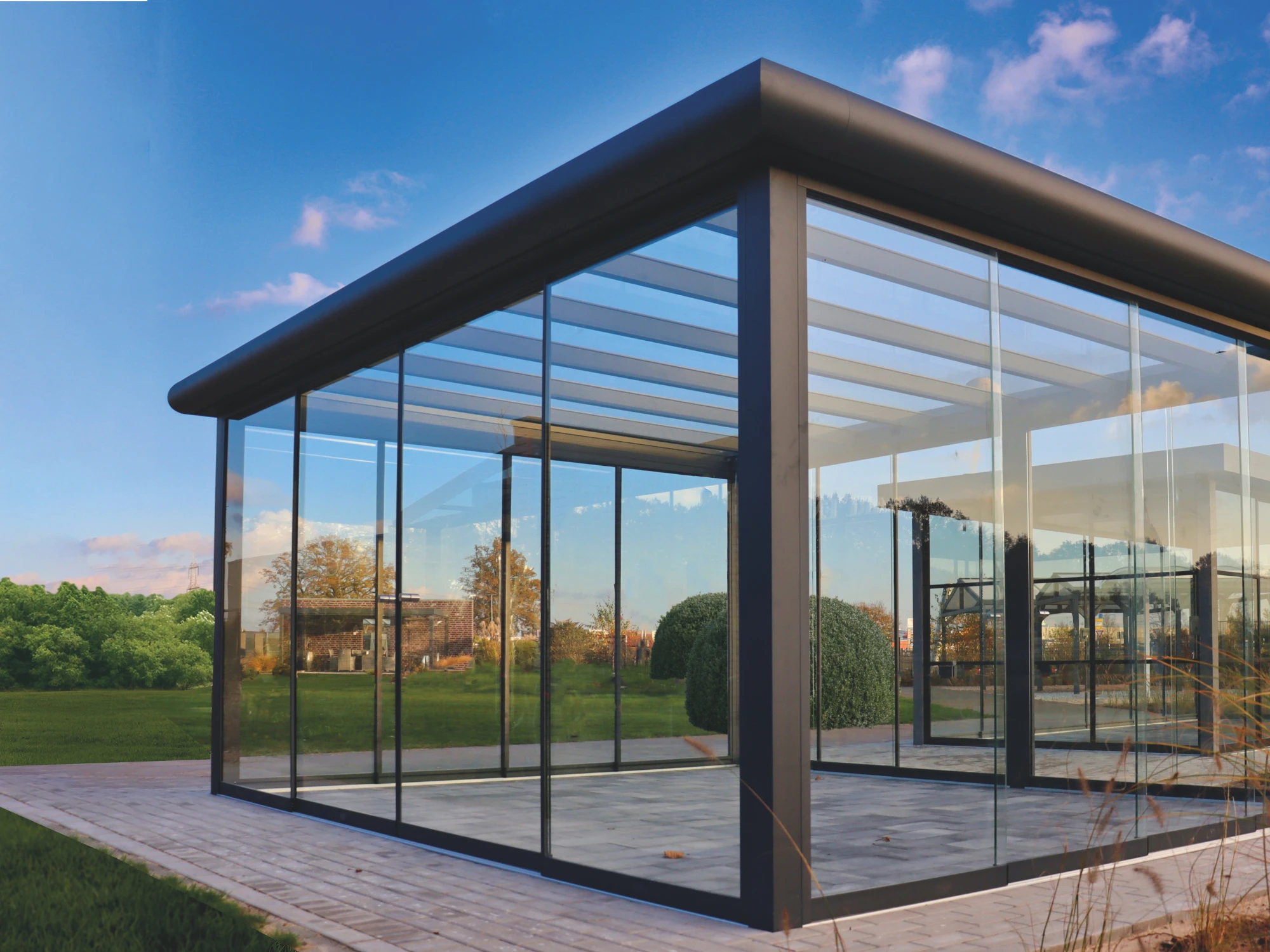 Glazen Schuifwand 300 x 240 cm 10 mm 3-delig - Afbeelding 2